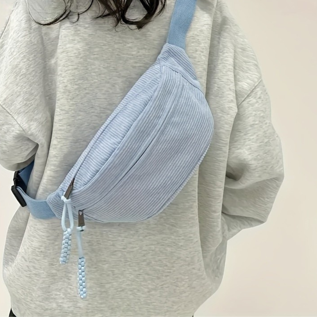 Petra | Bolso de hombro de terciopelo acanalado