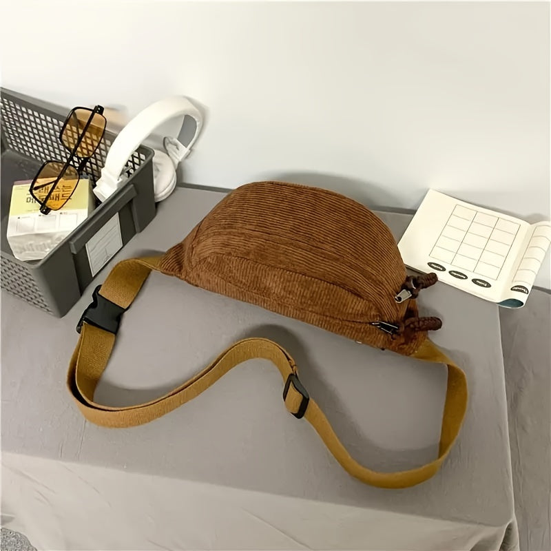 Petra | Bolso de hombro de terciopelo acanalado