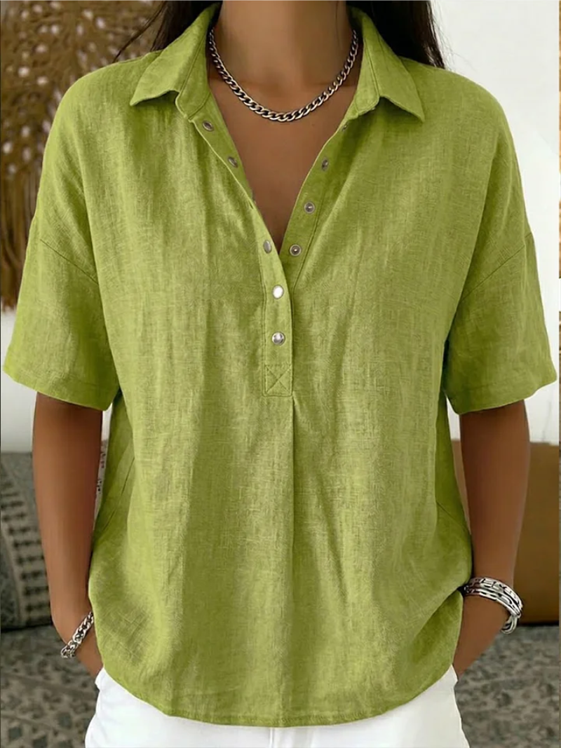 Maria | Blusa con cuello V y detalle de botones