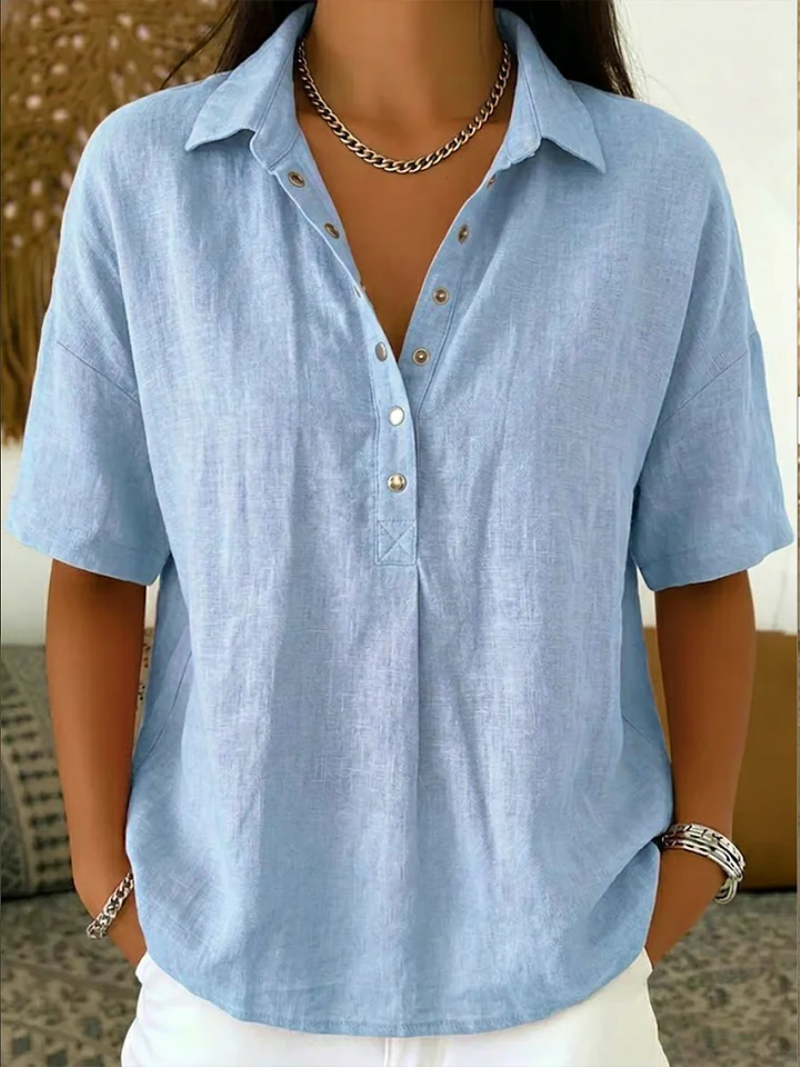 Maria | Blusa con cuello V y detalle de botones