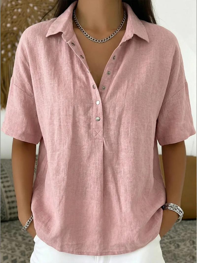 Maria | Blusa con cuello V y detalle de botones