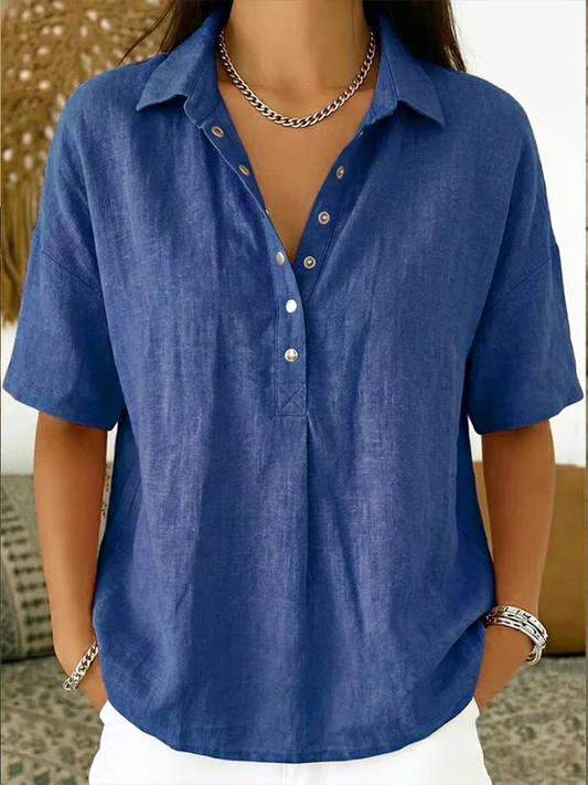 Maria | Blusa con cuello V y detalle de botones