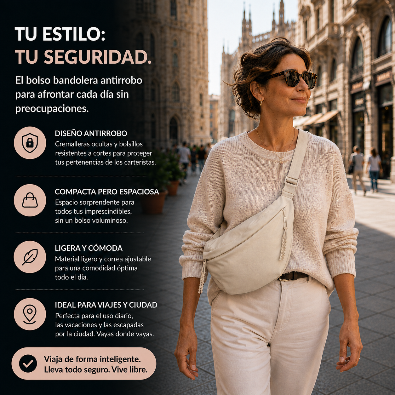Elena | Bolso de Hombro Beige