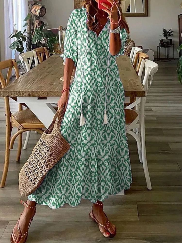 Élodie | Robe Maxi Florale Élégante