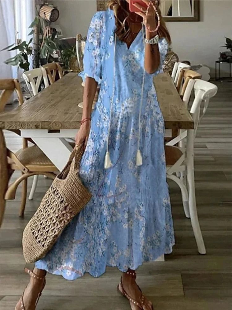 Élodie | Robe Maxi Florale Élégante