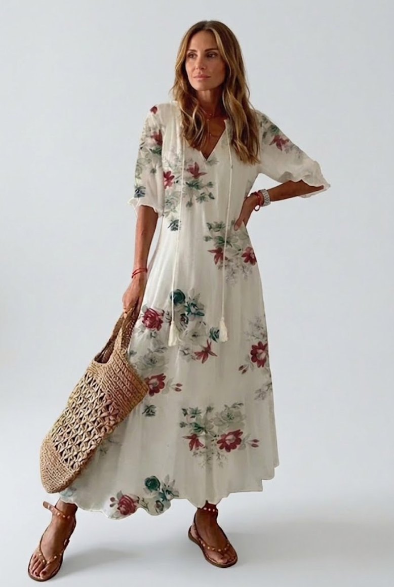 Élodie | Robe Maxi Florale Élégante