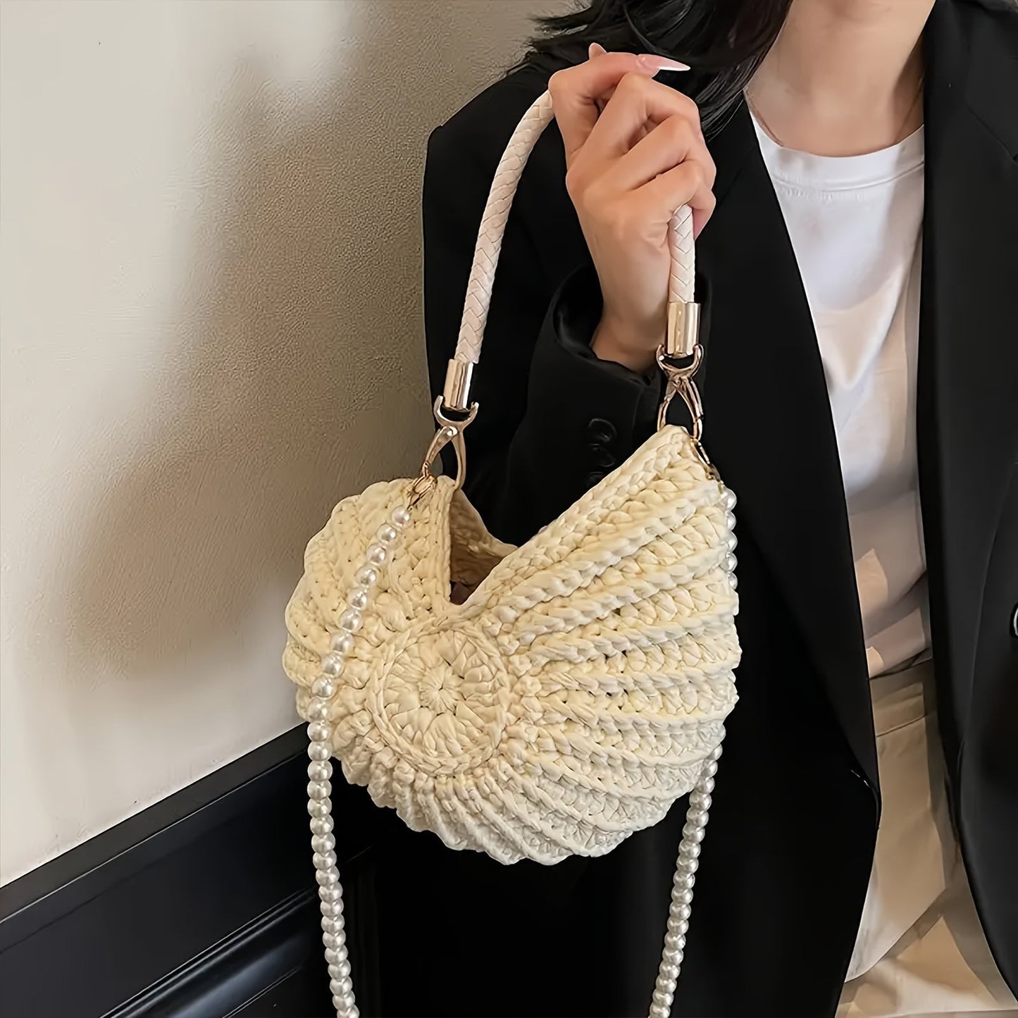 Olivia | Bolso Tote Trenzado con Cadena