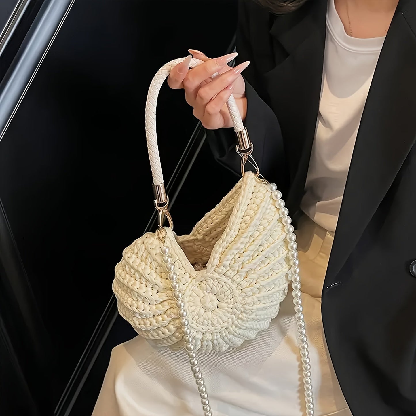 Olivia | Bolso Tote Trenzado con Cadena